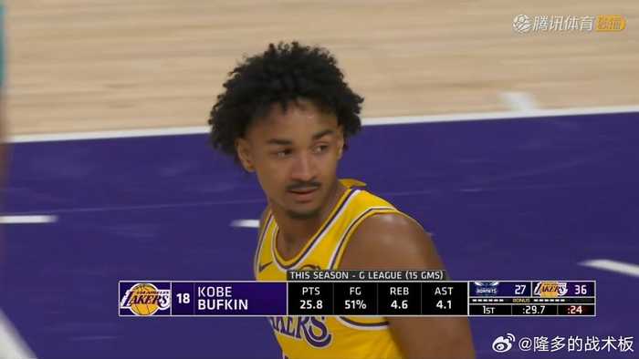 科比巴夫金登场顶替克内克特出战黄蜂对湖人